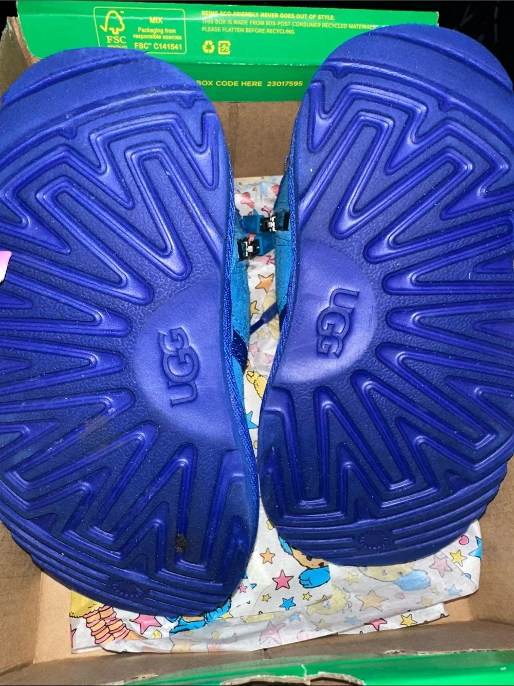UGG Kids Bright Blue Cookie Monster Suede Boots